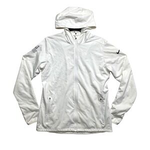 Nike Golf Jacket Womens Medium White Full Zip Hooded Diamond Resorts Int.